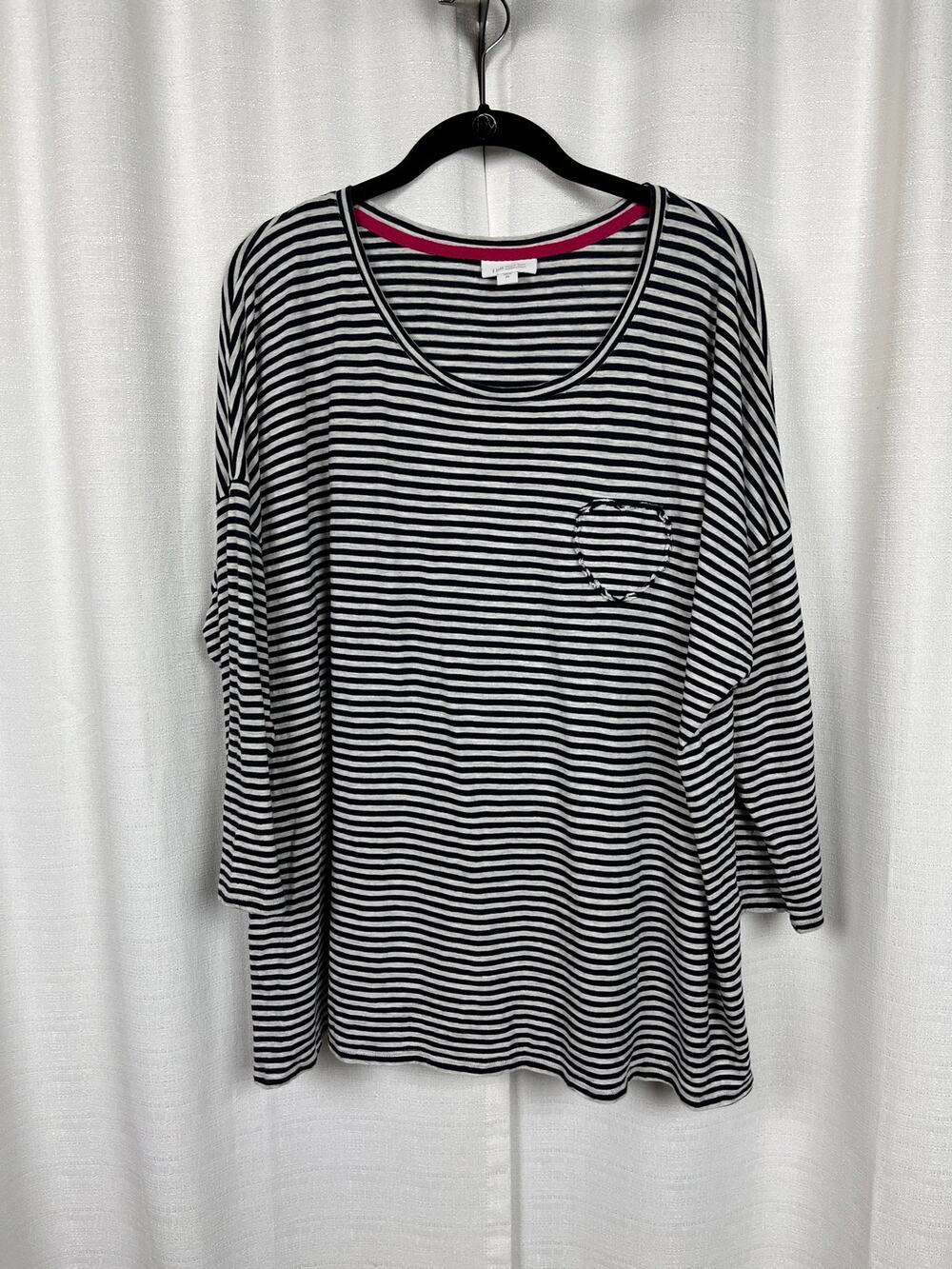 J.Jill Blue&White Stripe Pullover Shirt Sz.2X